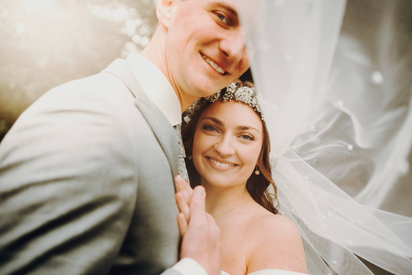 Schleier der Braut Hochzeitsfotograf Leipzig Gut Kahnsdorf